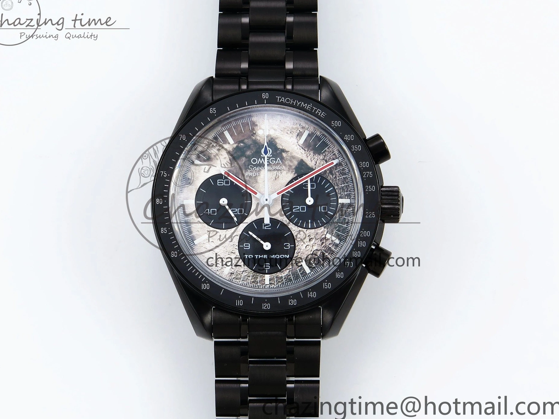0413 Speedmaster Black Benom PVD Moon RMF Best Edition on PVD Bracelet Lemania HW WrinkleFree 7727